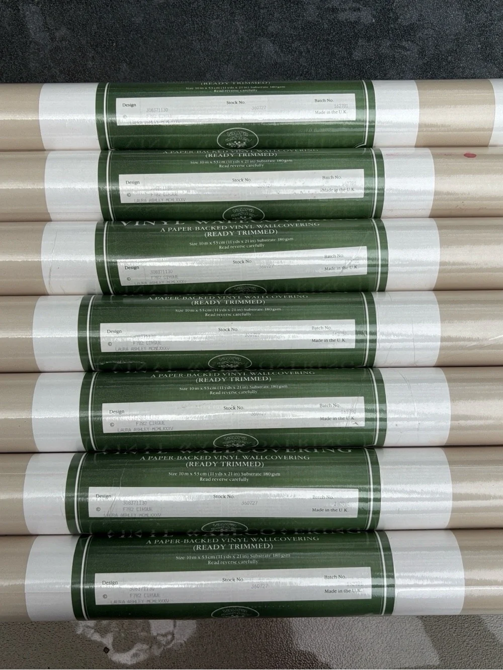 Laura Ashley Cirque Vinyl Wall Paper 7 Rolls Vintage 1985